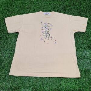 Vintage Daisy Flower Shirt Womens 2XL 25x29 Yellow